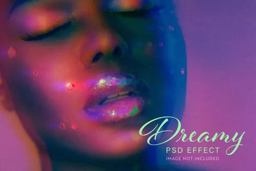 潮流故障艺术梦幻图像特效处理滤镜PS置换模板素材 Dream