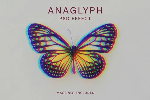 潮流迷幻幻影图像特效处理滤镜PS置换模板素材 Anaglyp