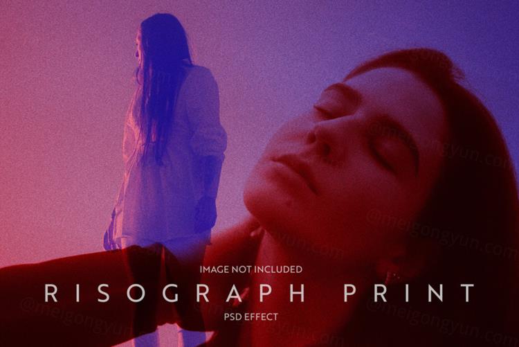 潮流复古双重曝光颗粒纹理图片特效处理滤镜PS置换模板素材 R