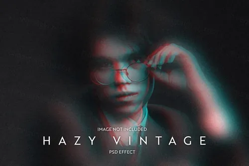 潮流复古朦胧迷幻图片特效处理滤镜PS置换模板素材 Hazy