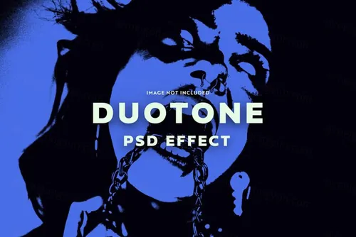 潮流复古半色调图片特效处理滤镜PS置换模板素材 Duotoe