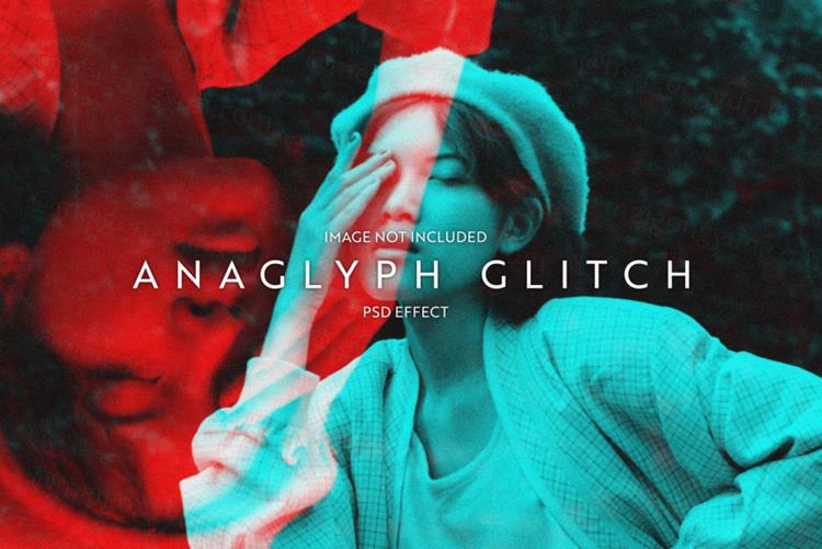 潮流双重曝光浮雕图片特效处理滤镜置换PSD模板素材 Anag