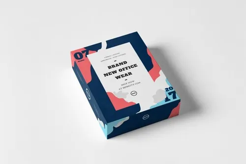 面膜长方形盒子包装盒样机贴图模板3