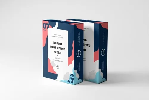 面膜长方形盒子包装盒样机贴图模板4