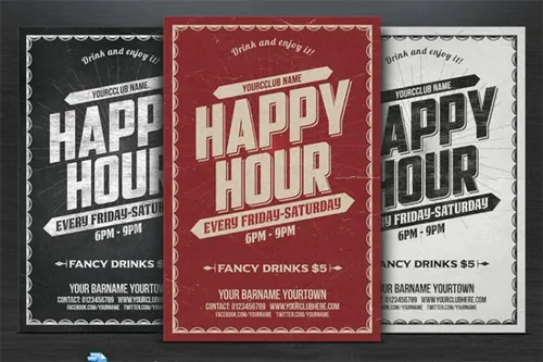 快乐时光传单 Happy Hour Flyer