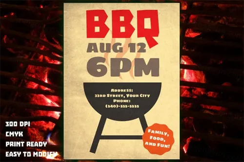 烧烤传单模板 BBQ Flyer