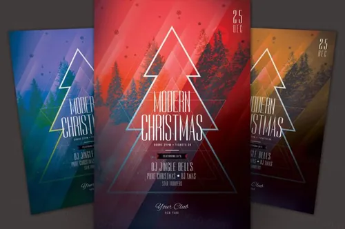 现代圣诞传单模板 Modern Christmas Flyer Template