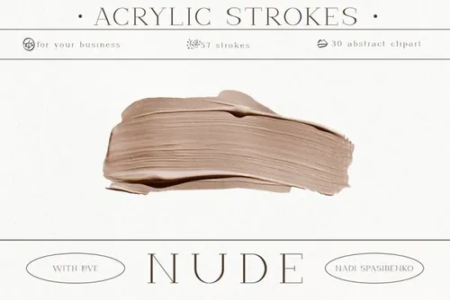 抽象化妆品膏体丙烯酸颜料现代女性艺术装饰元素合辑 Nude.