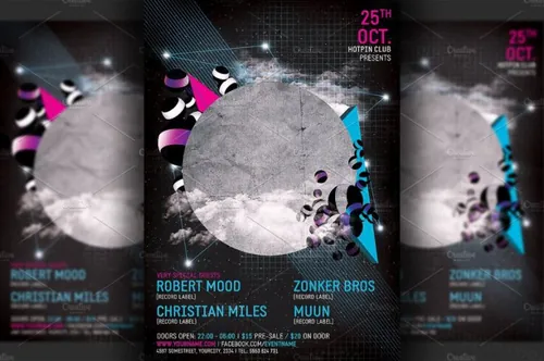 极简派对传单模板 Minimalistic Party Flyer