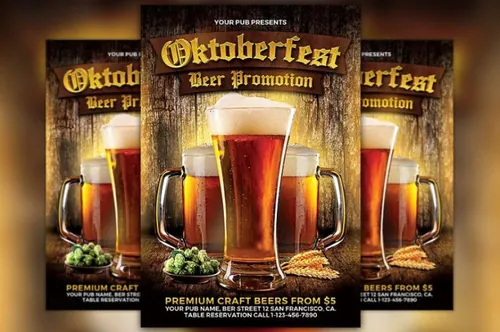 啤酒节宣传单模板 Oktoberfest Flyer Template