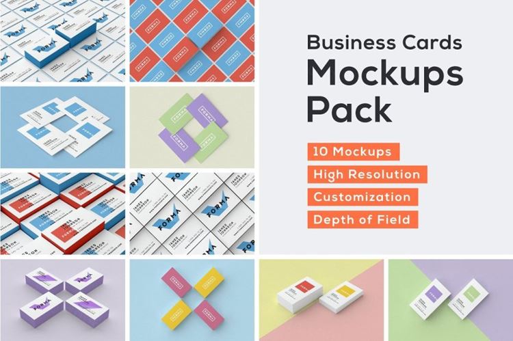 Business Cards Mockup Pack 名片品牌VI贴图展示模版