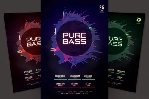 纯低音传单模板 Pure Bass Flyer Template
