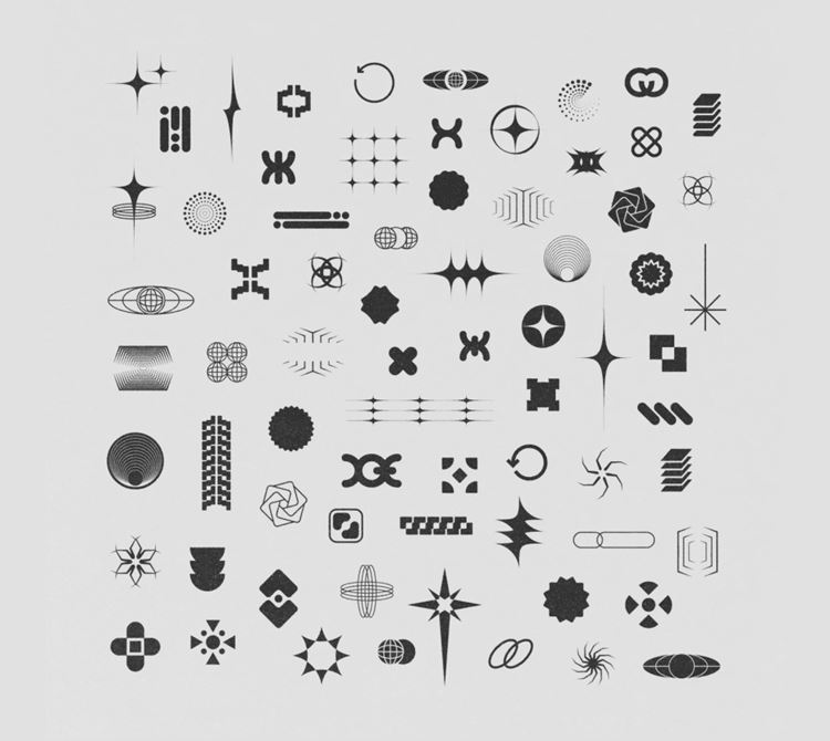 70个未来派科技概念抽象矢量形状素材 Fox Rockett