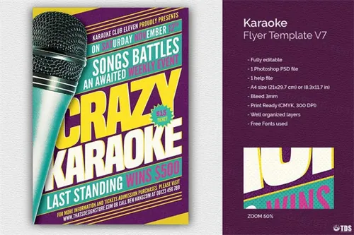 卡拉ok传单PSD模板 V7 Karaoke Flyer