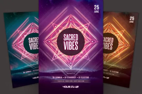 神圣的音乐传单模板 Sacred Vibes Flyer Template