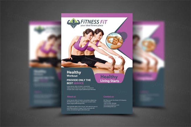 健身传单模板 Fitness Flyer Print Templates