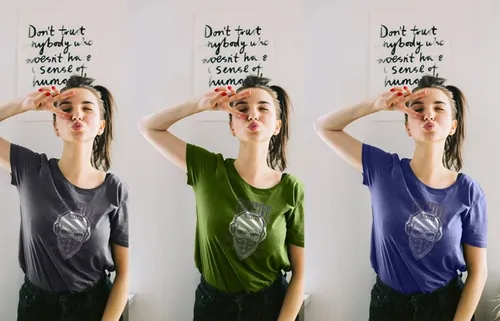 T恤贴图样机PSD模板Women T-Shirt Mockup