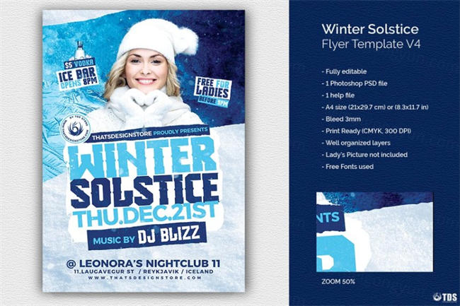 冬至传单PSD模板 V4 Winter Solstice Flyer