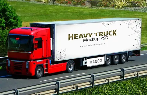 Heavy Truck Mockup 重型卡车广告贴图模版 样机模版