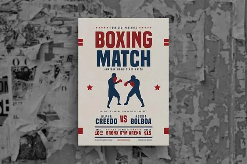拳击比赛传单模板 Boxing Match Flyer