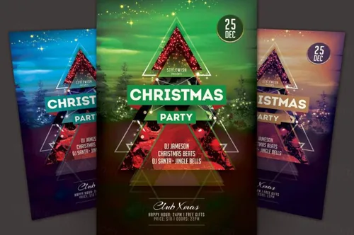 圣诞派对传单模板 Christmas Party Flyer Template