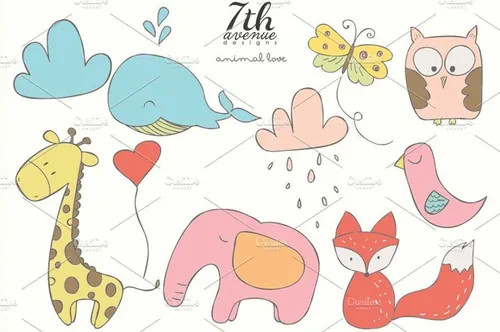 可爱小动物插图素材 Animal-Love