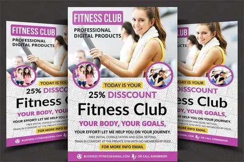 健身海报模板 Fitness Flyer