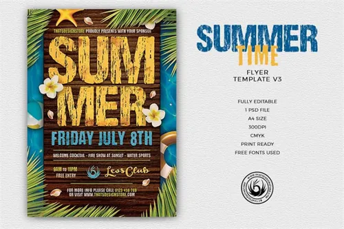夏天氛围海报模板 Summer Vibe Flyer Template