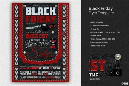 黑色星期五海报模板 Black Friday Flyer