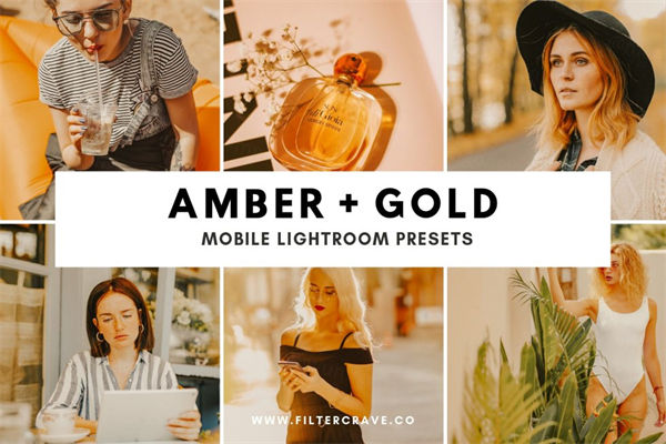 琥珀色金色主题Lightroom移动端预设Gold Mobile