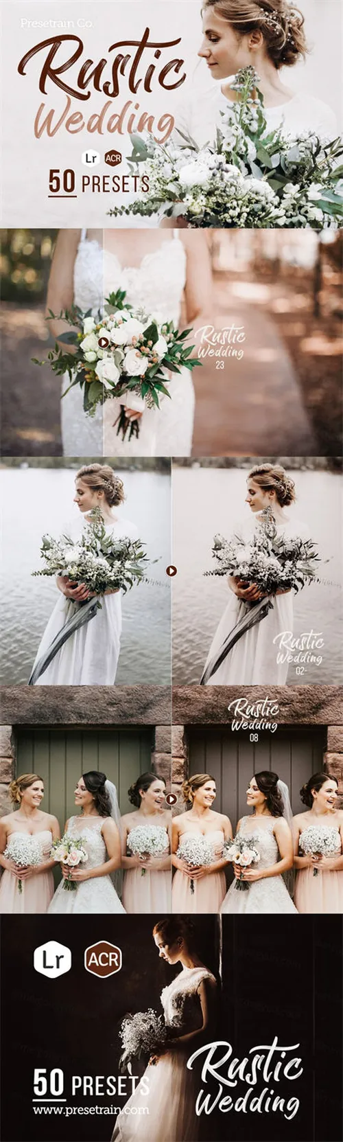 婚纱摄影滤镜人像预设Rustic Wedding