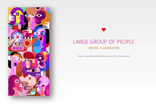 怪诞抽象人物矢量艺术作品 elements-large-gr