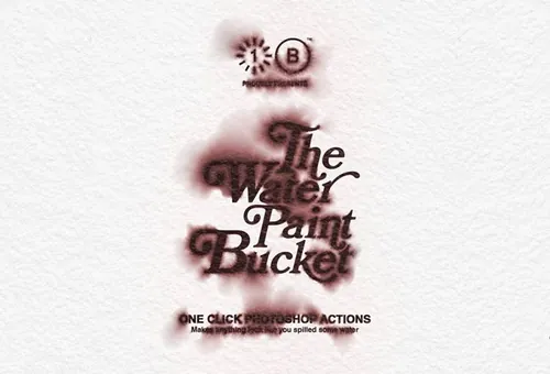 水彩墨水晕染弥散水迹文字LOGO效果一键生成动作模板 The