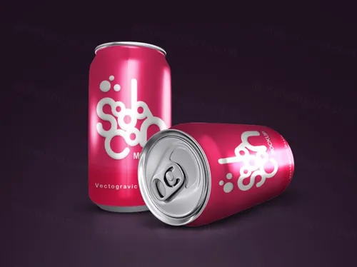 汽水罐模型PSD贴图模板Soda Can Mockups