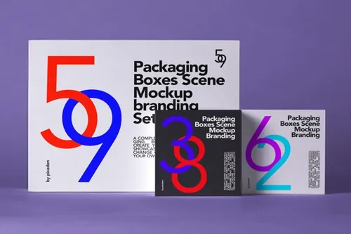 高质量包装盒样机场景提案PSD模板 Packaging Box Psd Mockup Scene