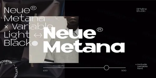 都市潮流现代简约排版性极强的英文无衬线字体 Neue Met