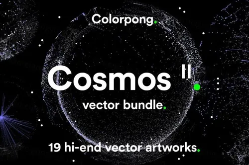 高质量未来科技抽象旋涡射线粒子宇宙科幻星空矢量插画素材 Co