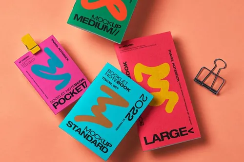 旅行小册子记事本品牌设计贴图展示样机模板 Travel Se