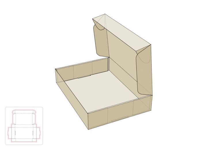 纸板平箱模切图案/刀模图EPS源文件