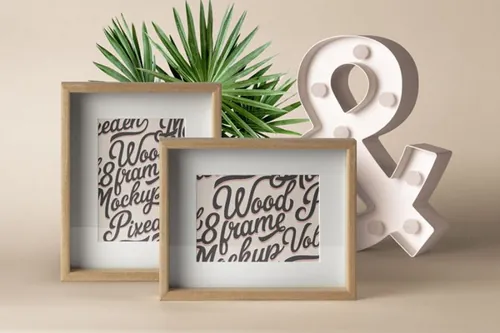 画框样机木板 Psd Wood Frame Mockup Vol9