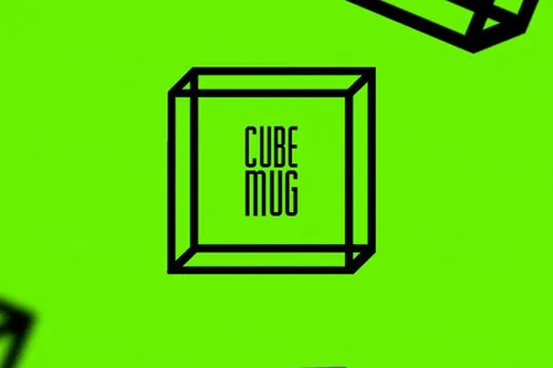 创意方形形状杯子模型PSD贴图模板Cube Mug Mockup Vol018
