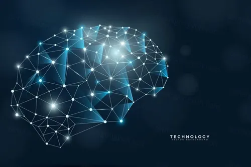 高科技质感的矢量大脑banner海报插图元素technology-brain-background