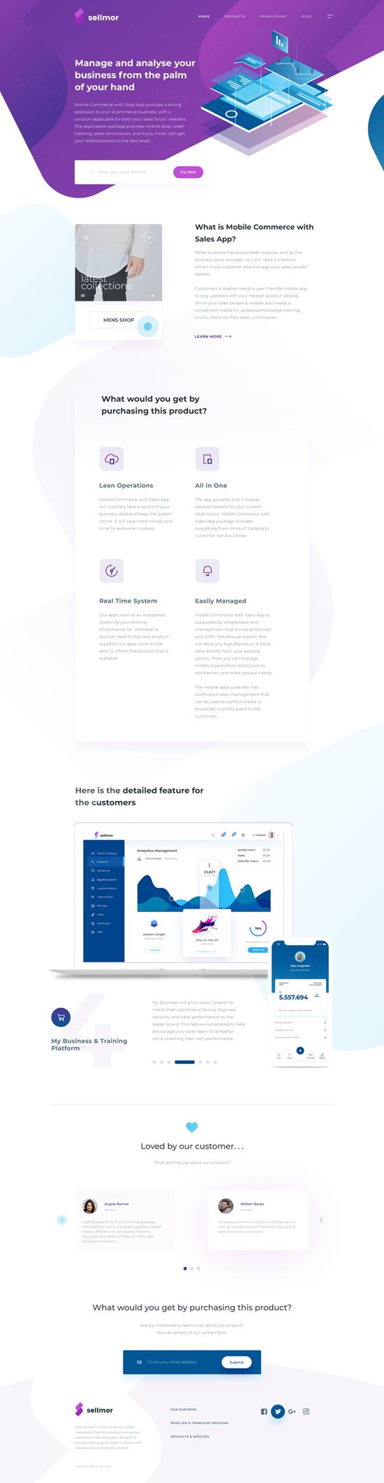 一款创意金融行业网页设计模板Sellmor Landing