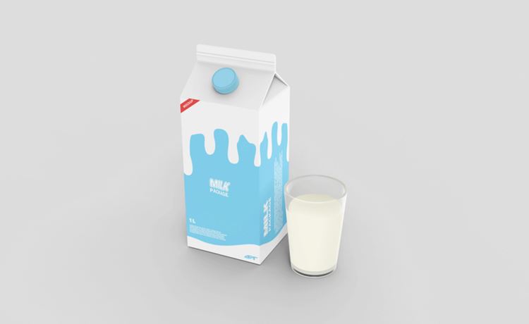 牛奶酸奶乳酸菌奶制品纸盒包装设计提案样机PSD模板 Milk carton box packaging mockup