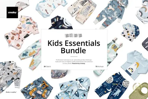 母婴服饰连体衣卫衣服装品牌设计提案样机模板大合集 Kids