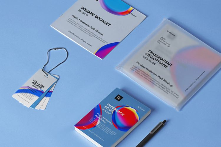 文具标签小册子品牌VI提案样机PSD模板 Product Psd Stationery Mockup Set