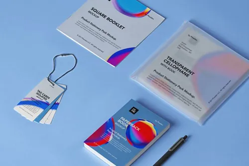 文具标签小册子品牌VI提案样机PSD模板 Product Psd Stationery Mockup Set