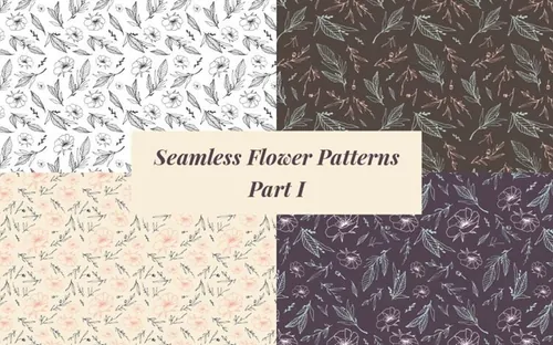 无缝矢量花卉图案Seamless Flower Patterns