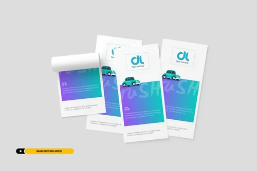 DL宣传单海报设计贴图展示样机PSD模板 Dl flyer mockup