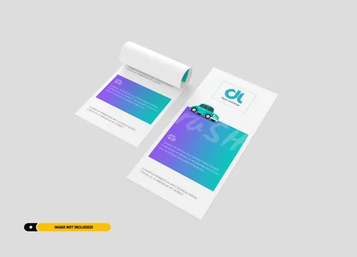 DL宣传单海报设计贴图展示样机PSD模板 Dl flyer mockup